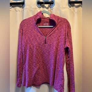 Columbia Women's Purple and Pink Quarter-Zip Sweatshirt